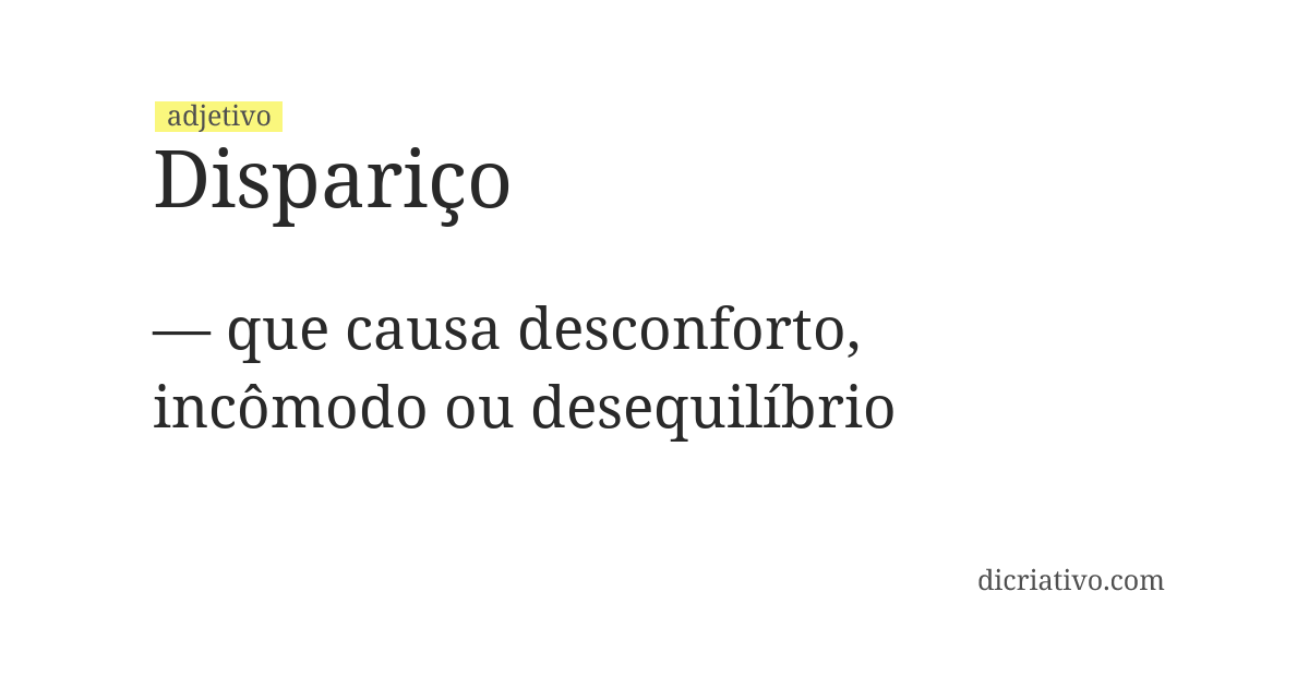 Significado de dispariço