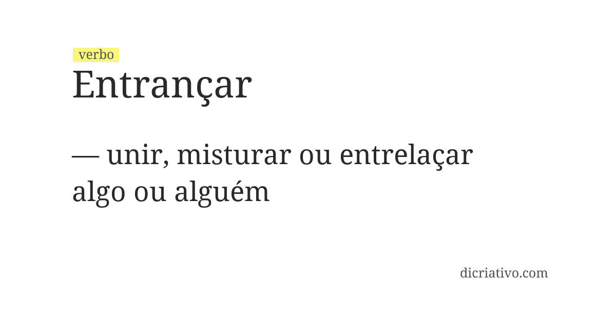 Significado de entrançar