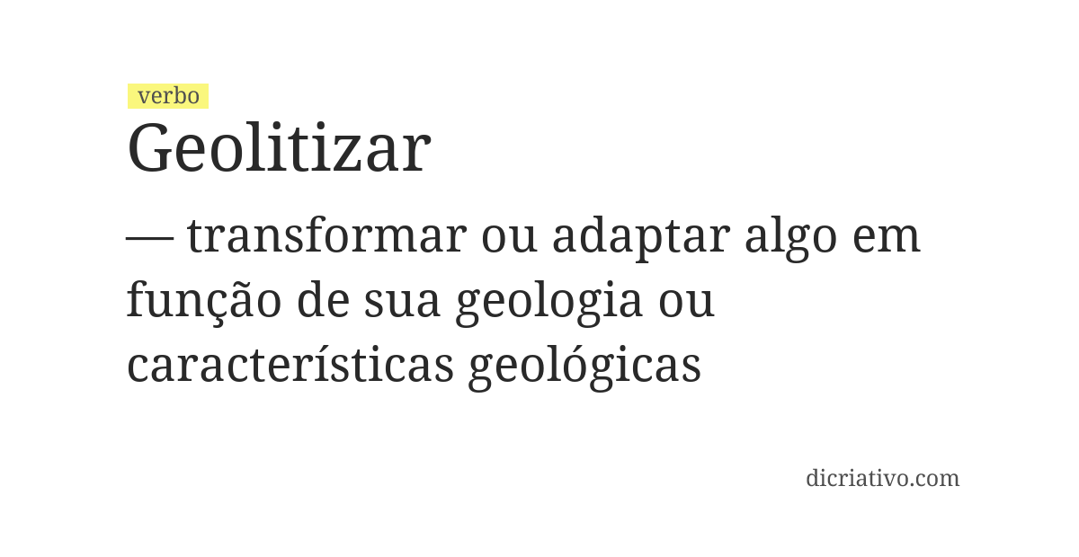 Significado de geolitizar