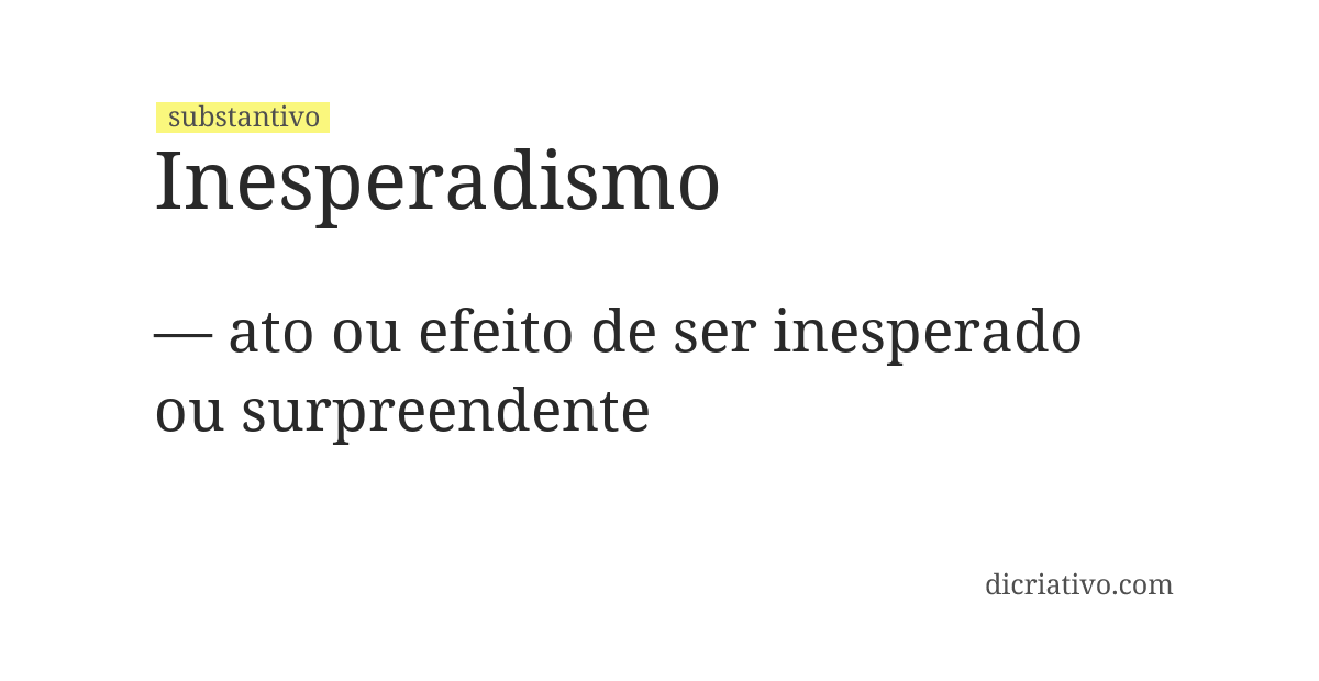 Significado de inesperadismo
