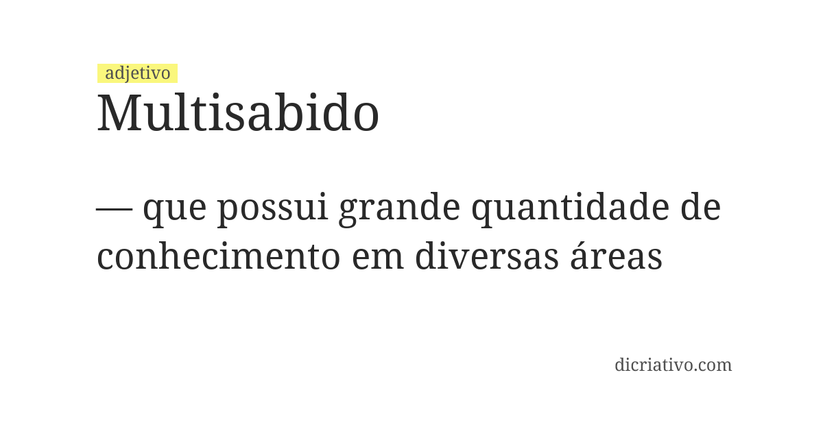 Significado de multisabido