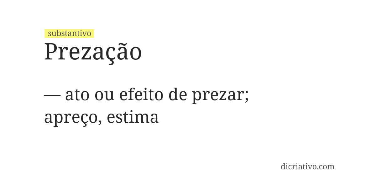 Significado de prezação