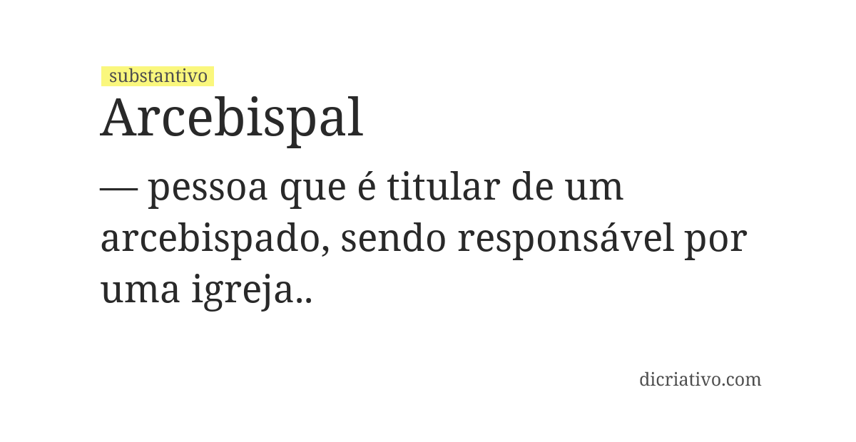 Significado de arcebispal