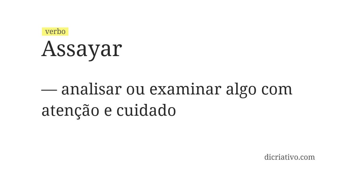 Significado de assayar