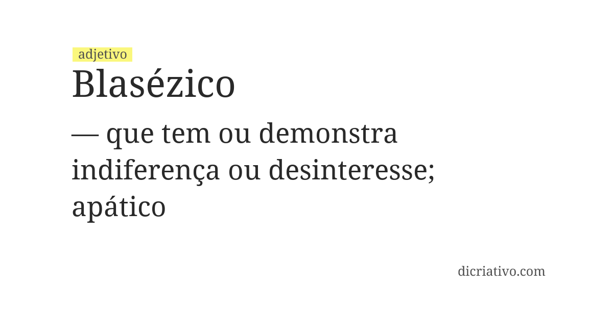 Significado de blasézico
