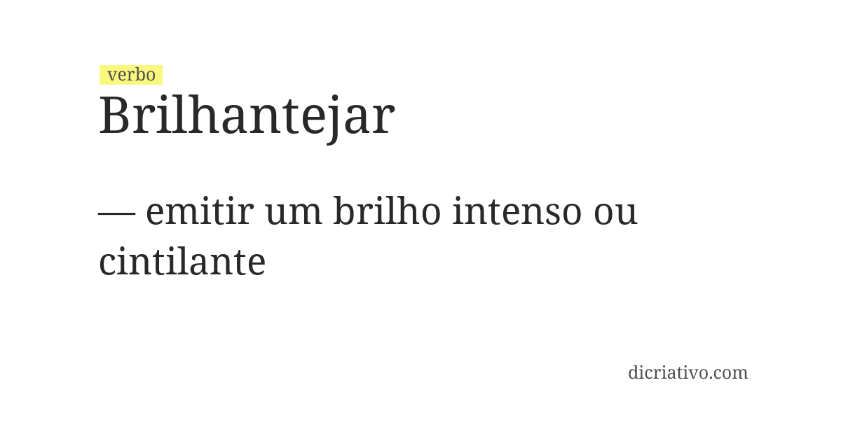 Significado de brilhantejar