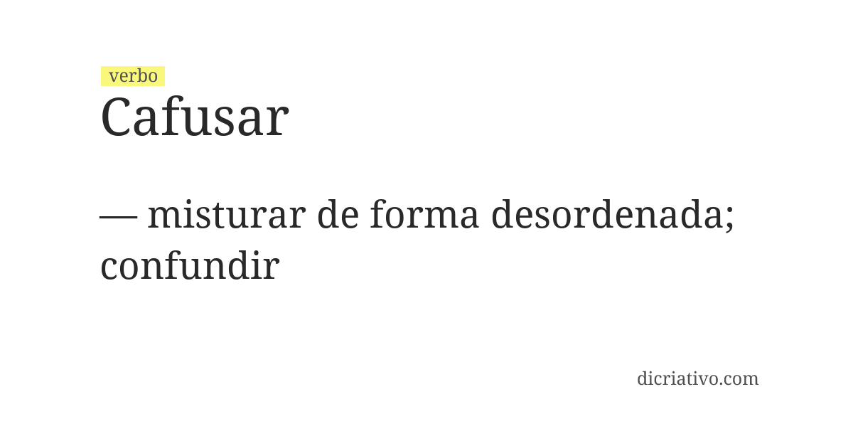 Significado de cafusar