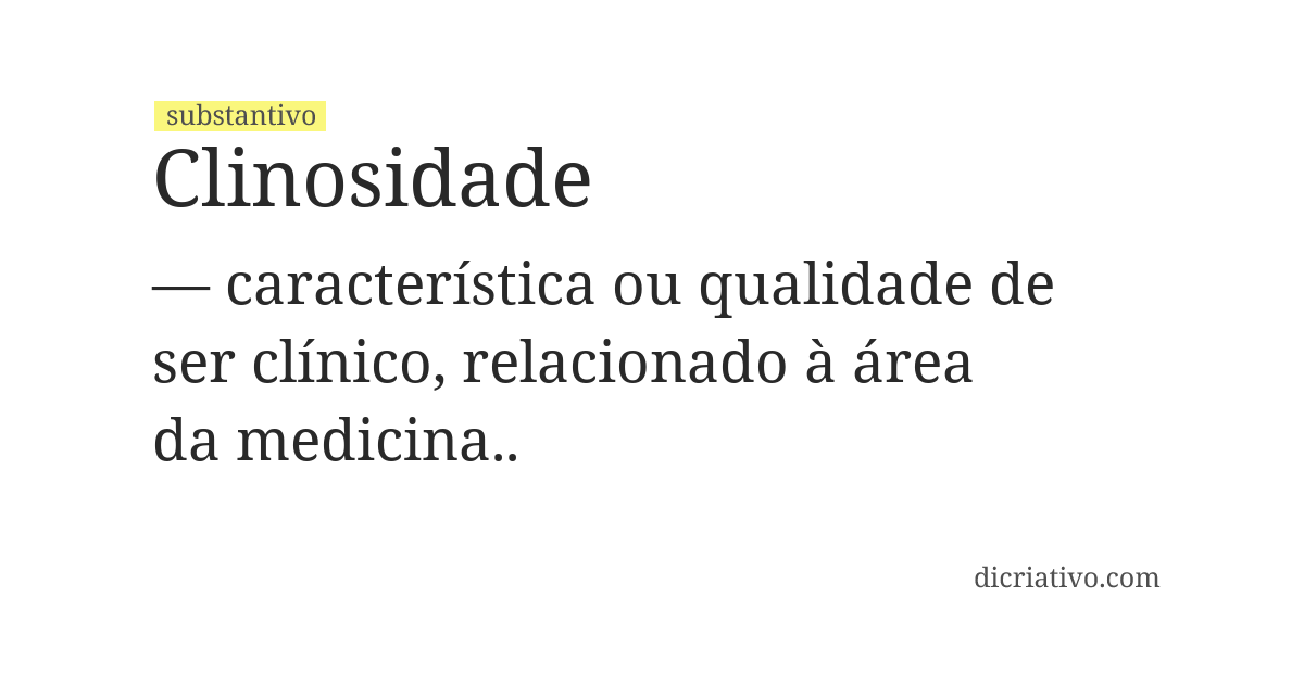 Significado de clinosidade