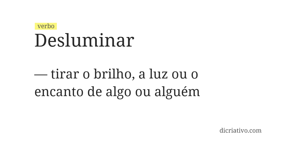 Significado de desluminar