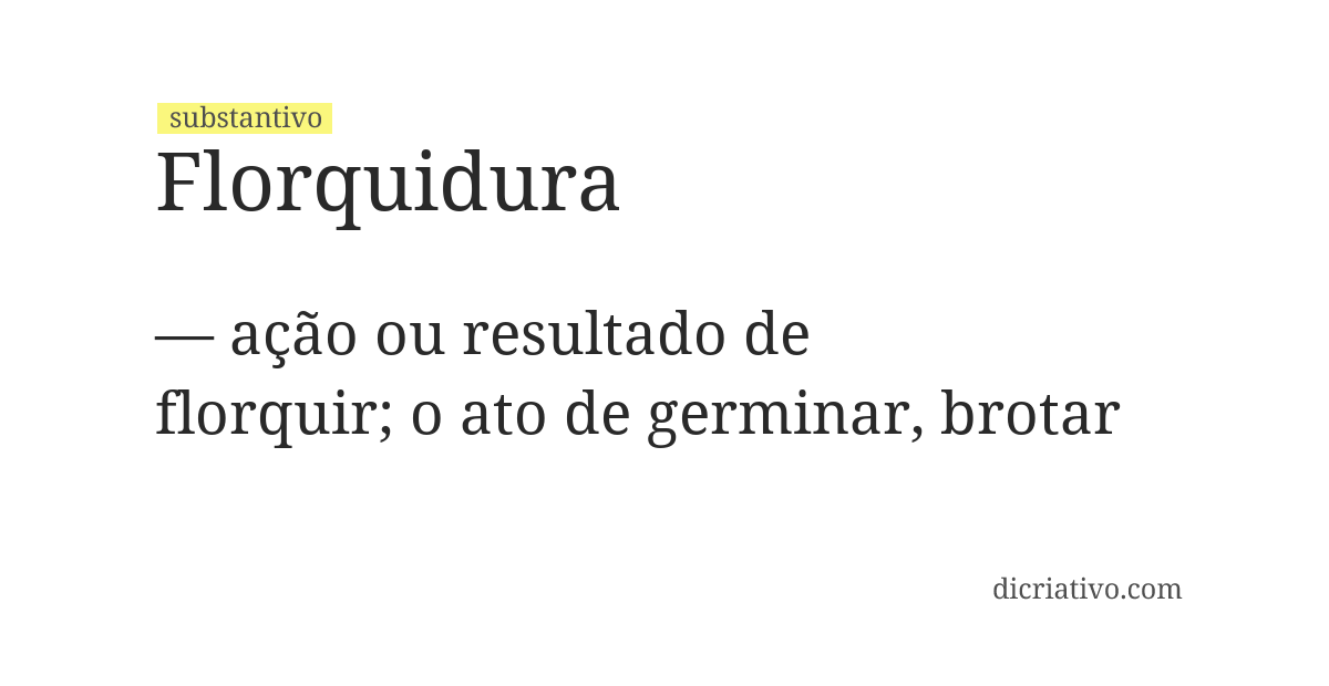Significado de florquidura