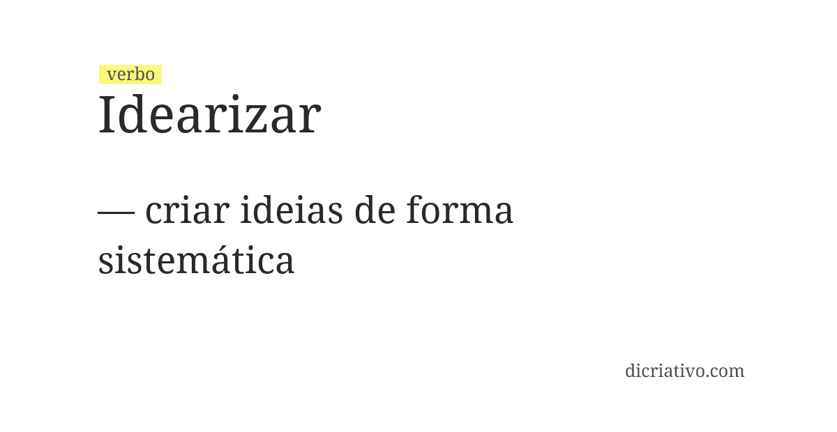 Significado de idearizar