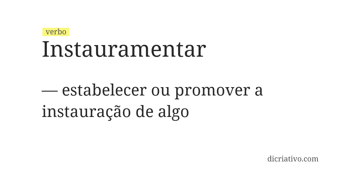 Significado de instauramentar