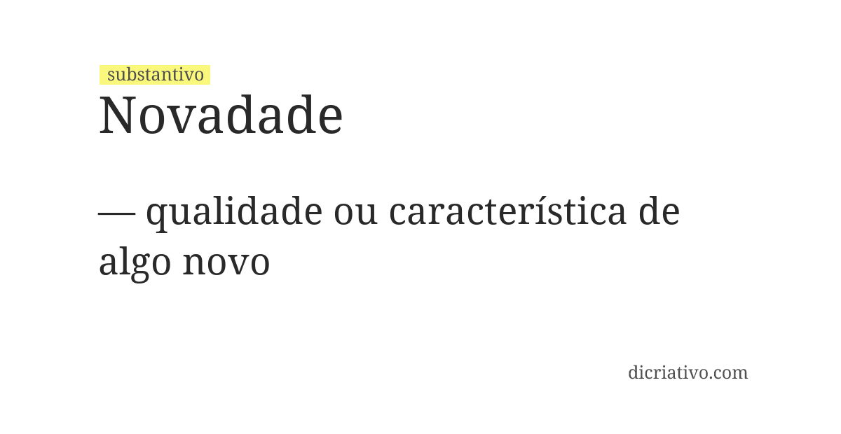 Significado de novadade