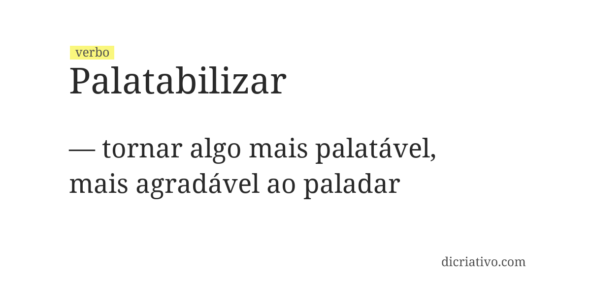 Significado de palatabilizar
