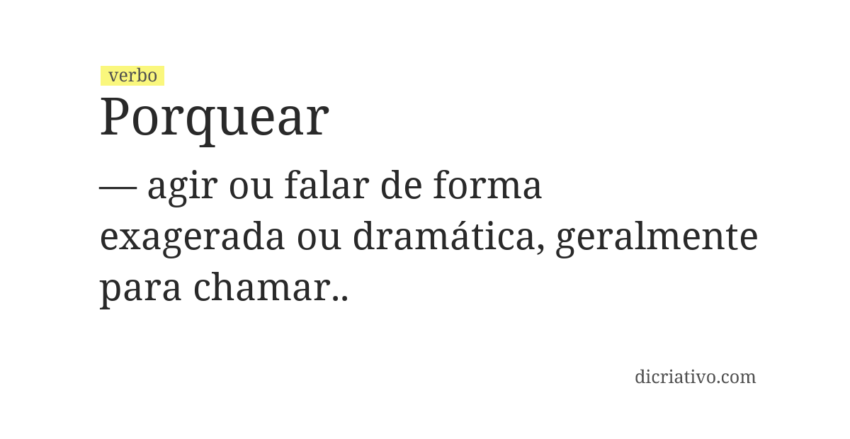 Significado de porquear