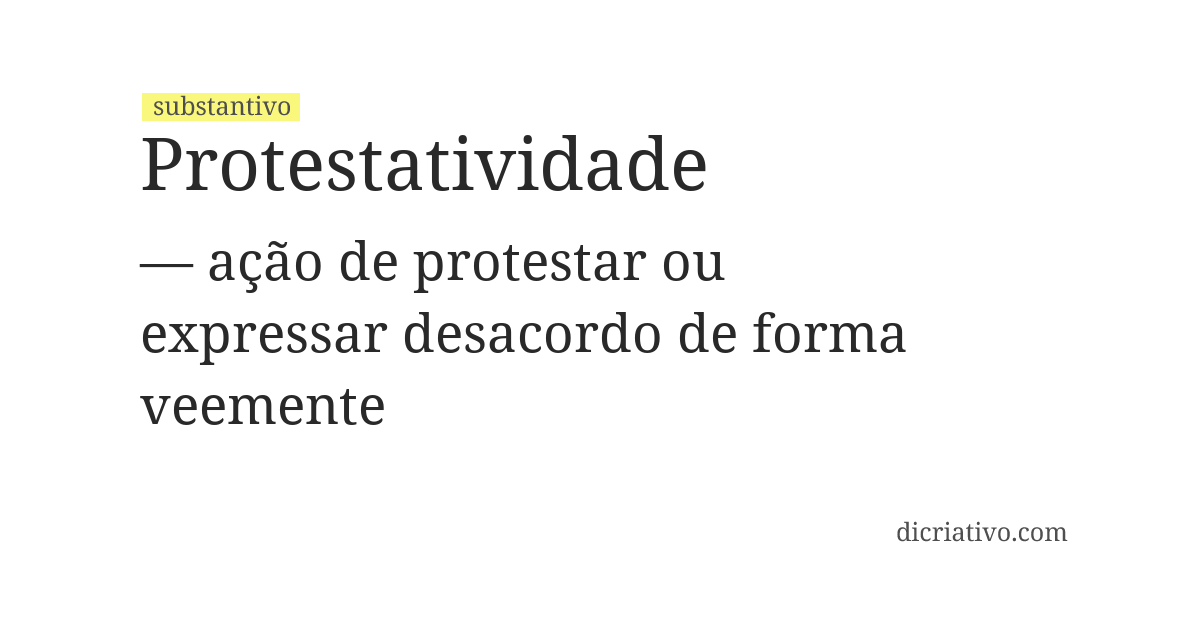 Significado de protestatividade