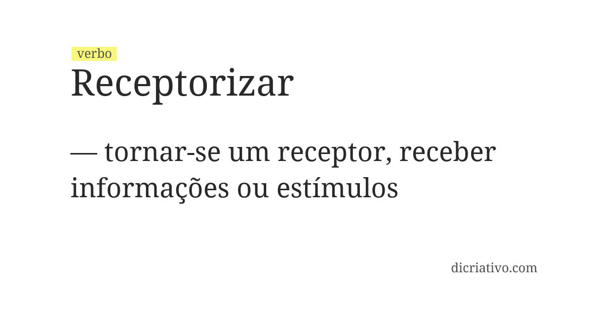 Significado de receptorizar
