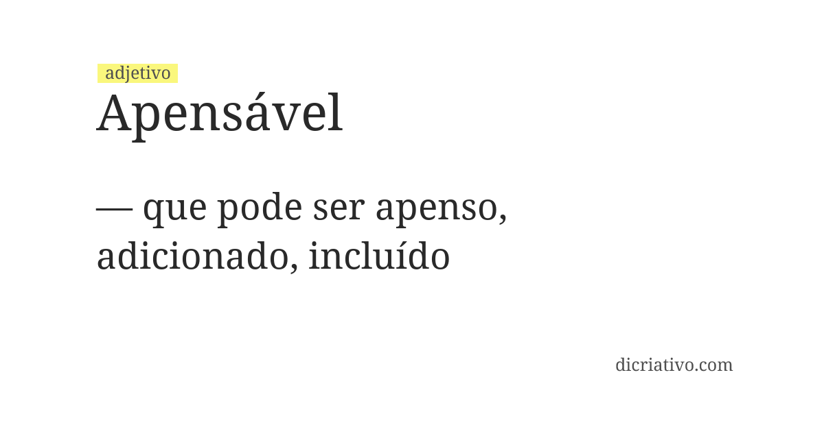 Significado de apensável