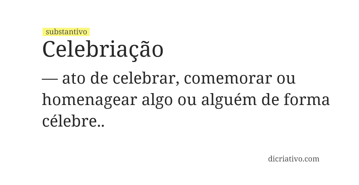 Significado de celebriação