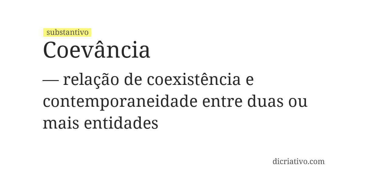 Significado de coevância