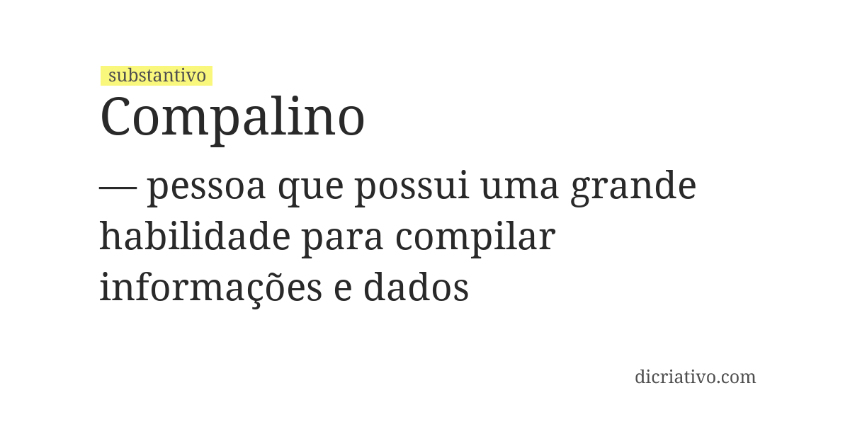 Significado de compalino