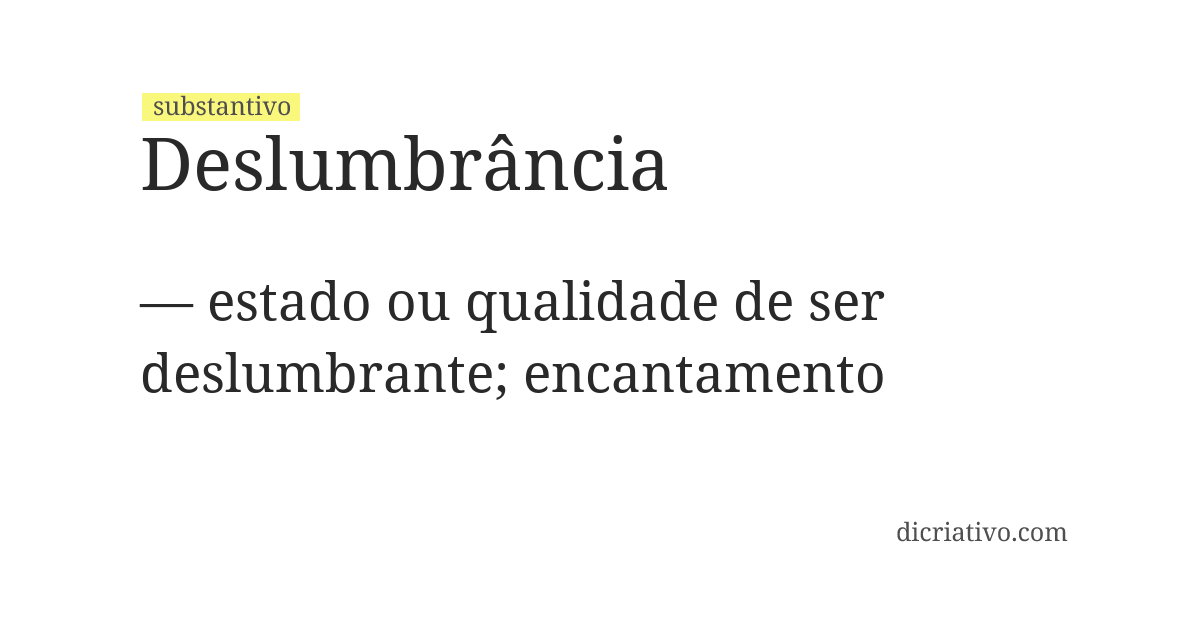 Significado de deslumbrância