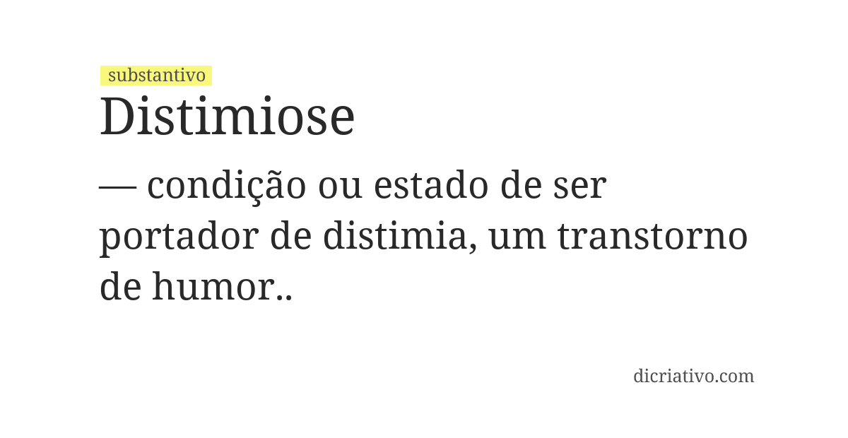 Significado de distimiose