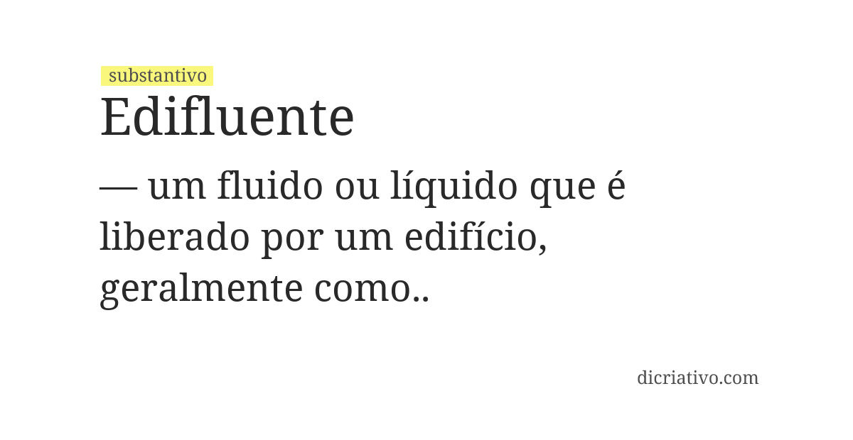 Significado de edifluente