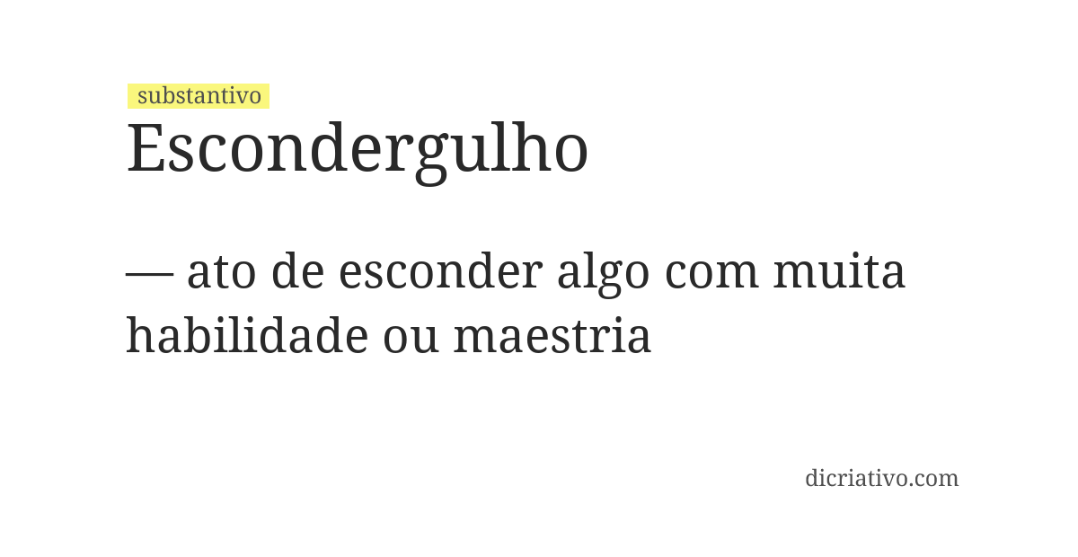 Significado de escondergulho