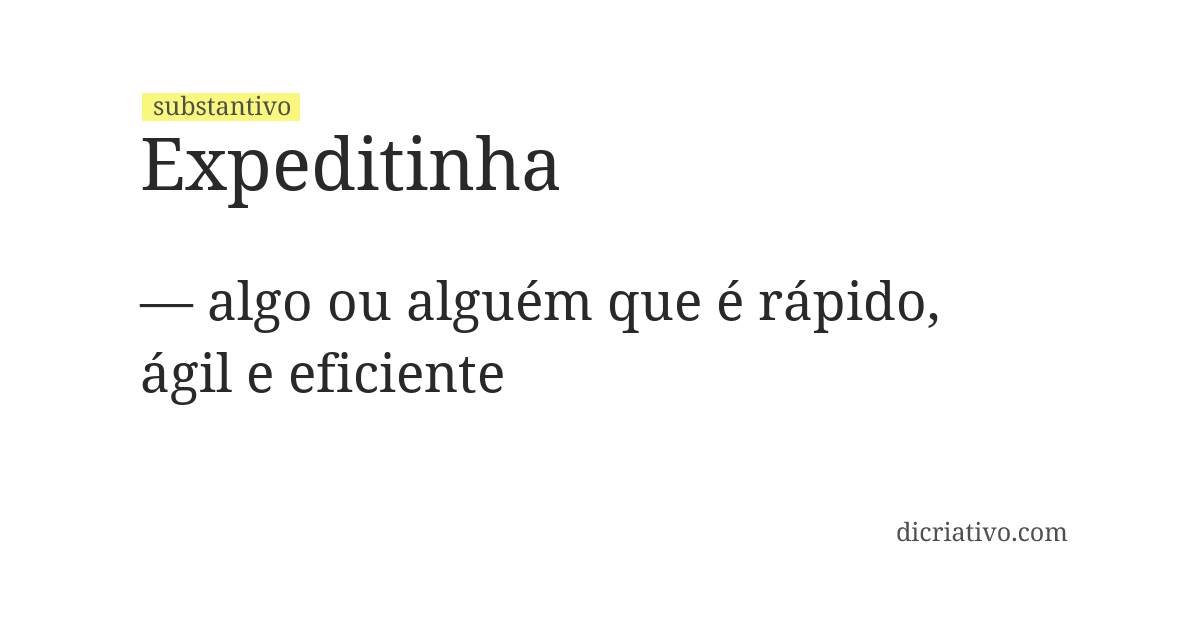 Significado de expeditinha