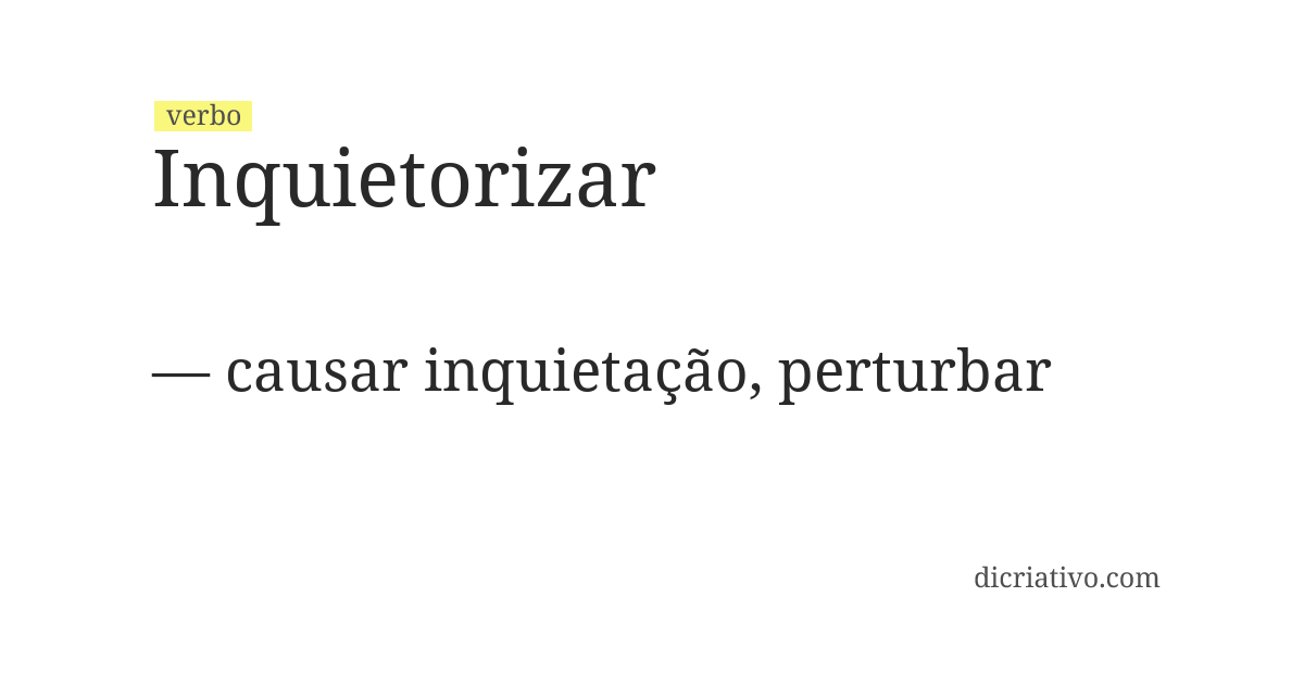 Significado de inquietorizar