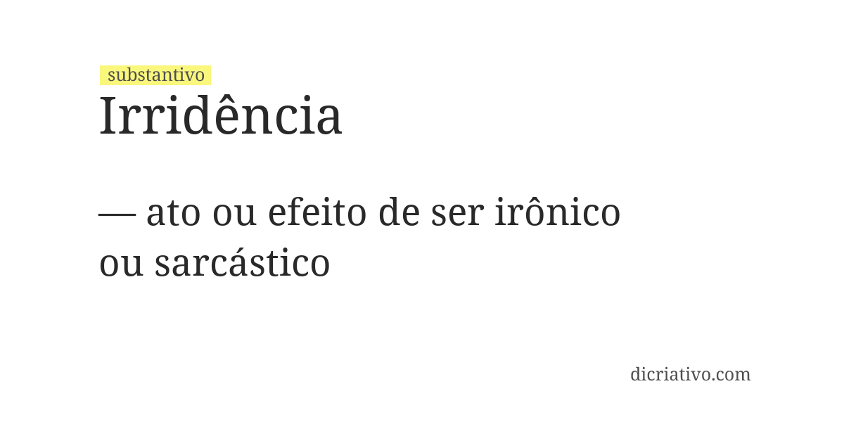 Significado de irridência