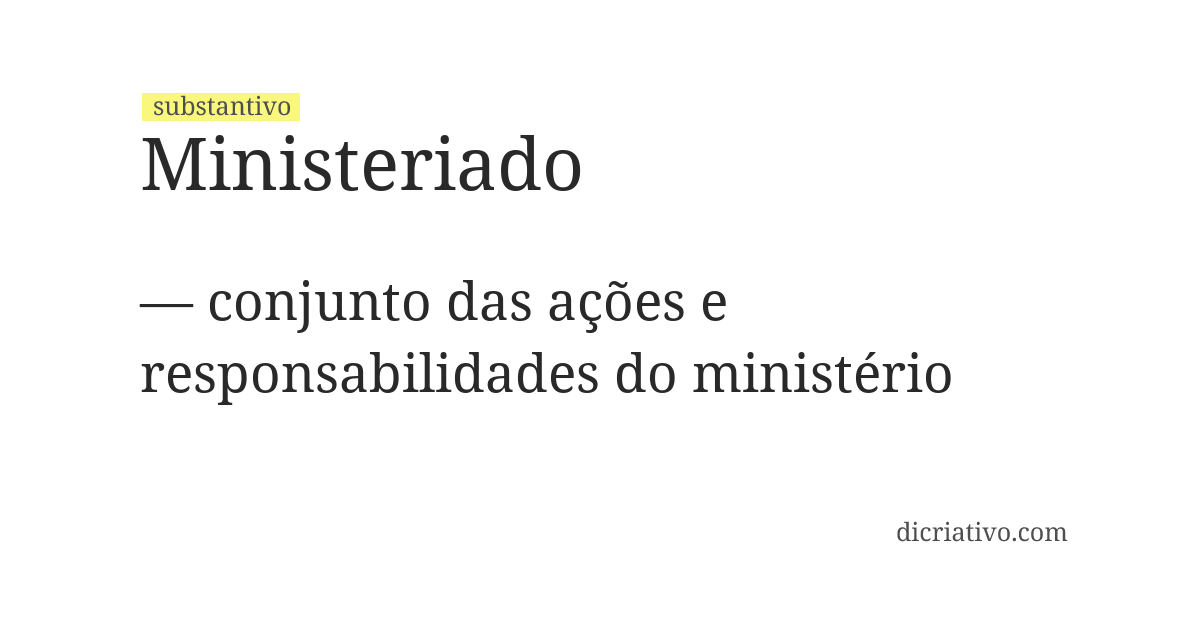 Significado de ministeriado