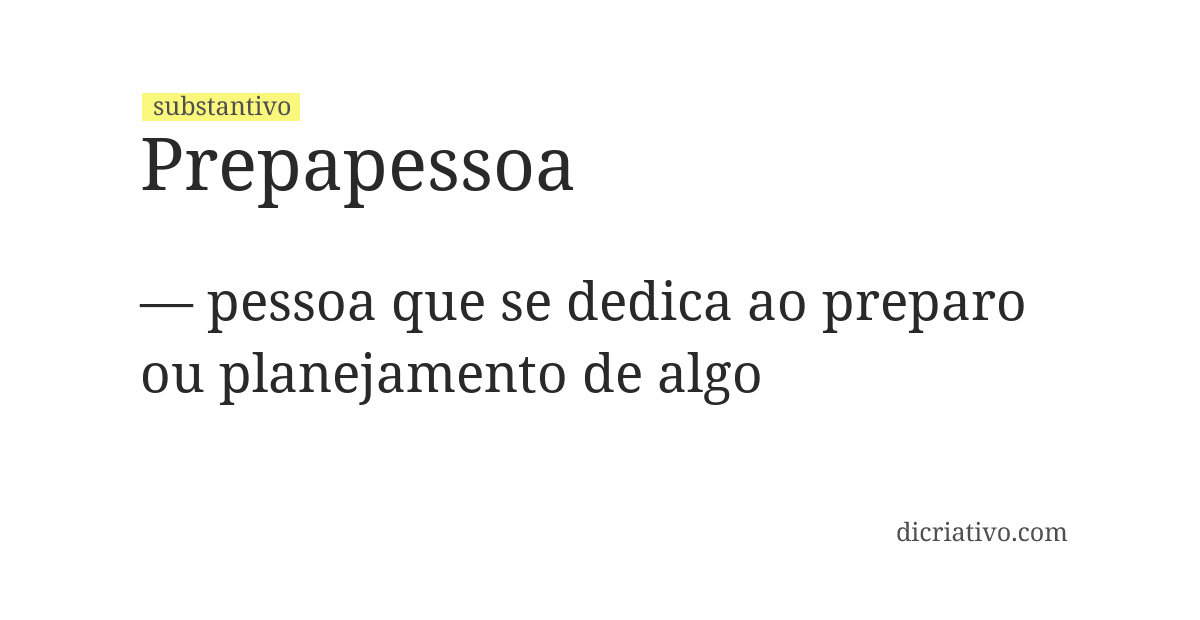 Significado de prepapessoa