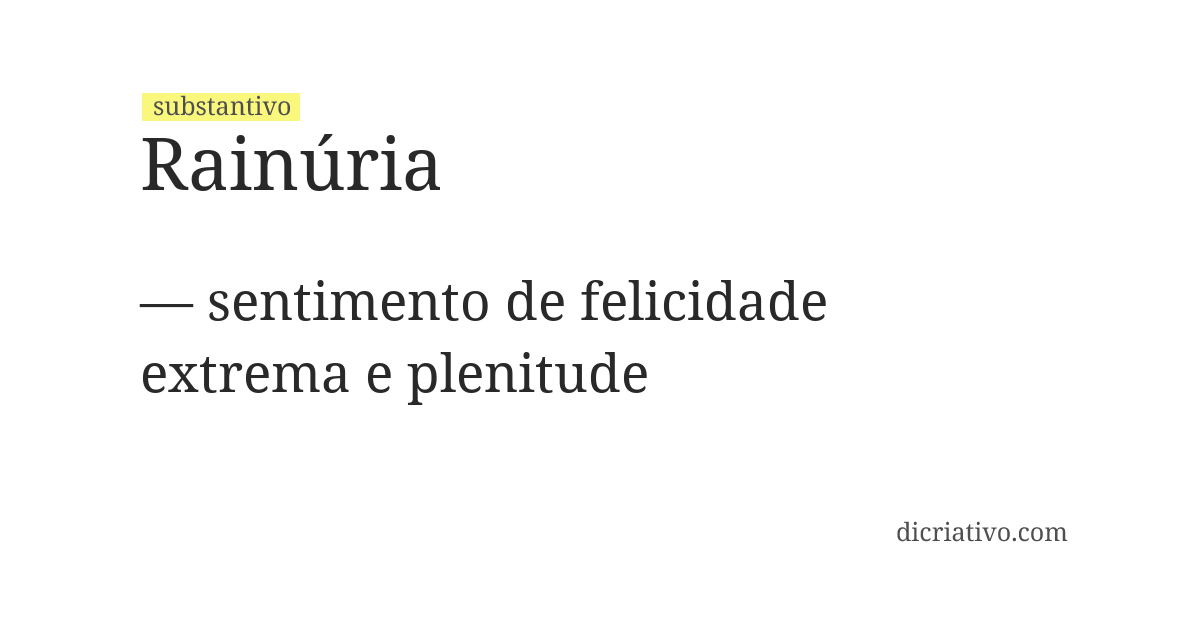 Significado de rainúria
