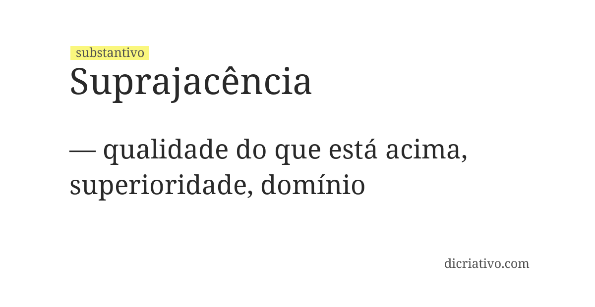 Significado de suprajacência