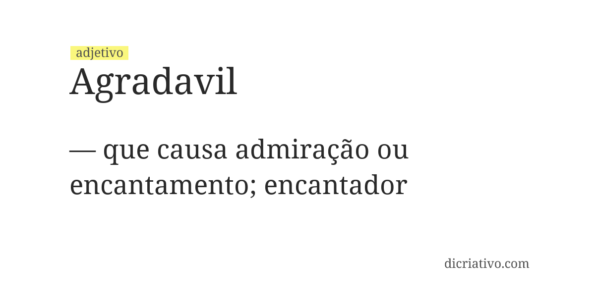 Significado de agradavil