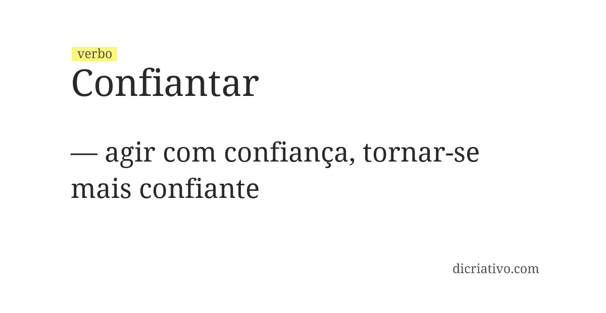 Significado de confiantar