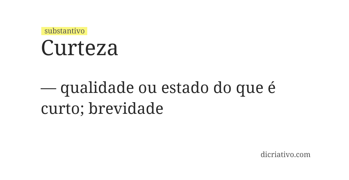 Significado de curteza