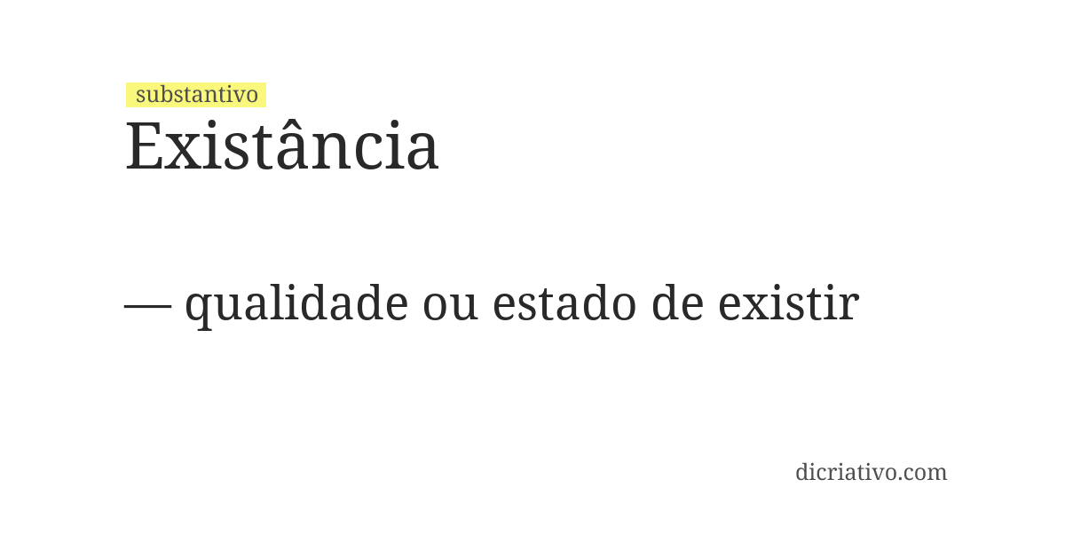 Significado de existância
