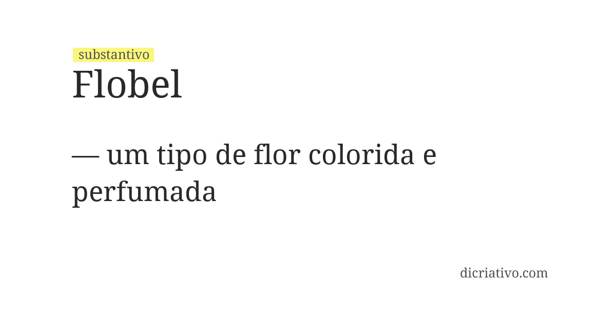 Significado de flobel