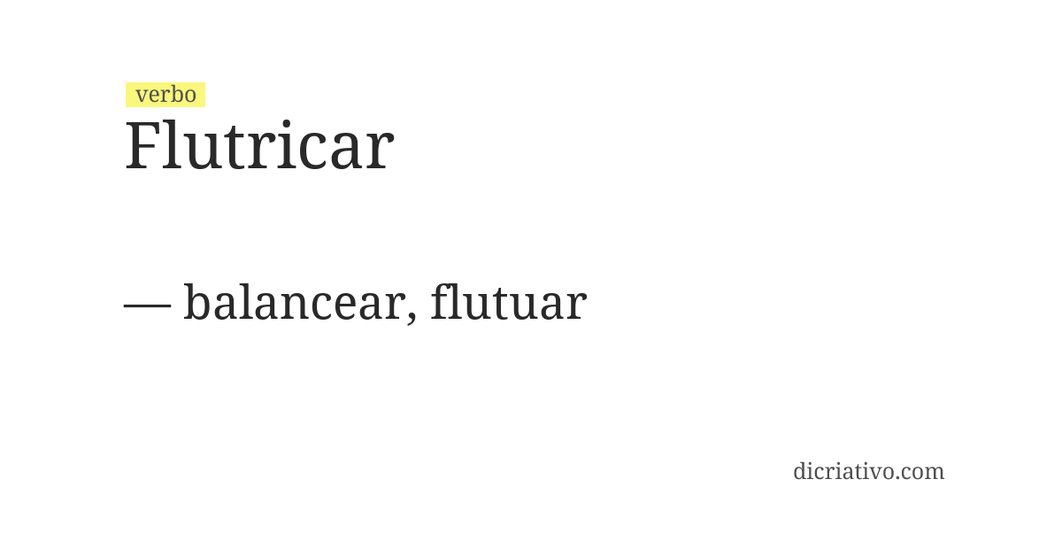 Significado de flutricar