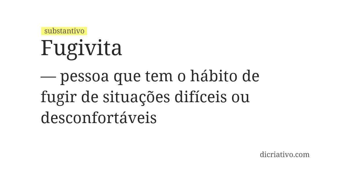 Significado de fugivita