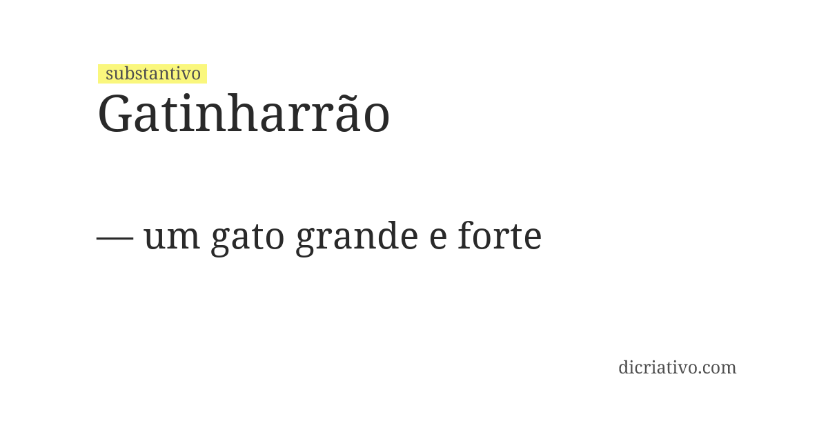Significado de gatinharrão