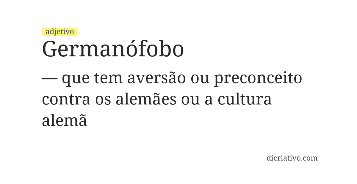 Significado de germanófobo