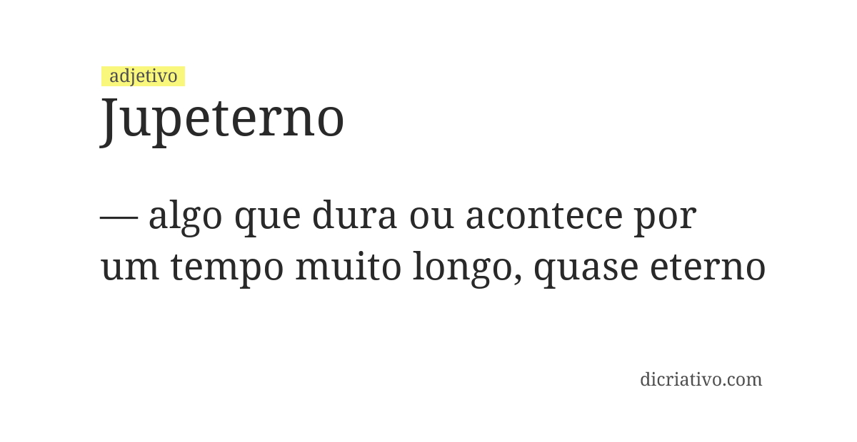Significado de jupeterno