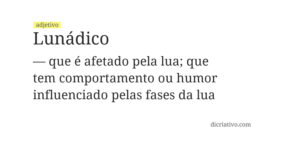 Significado de lunádico