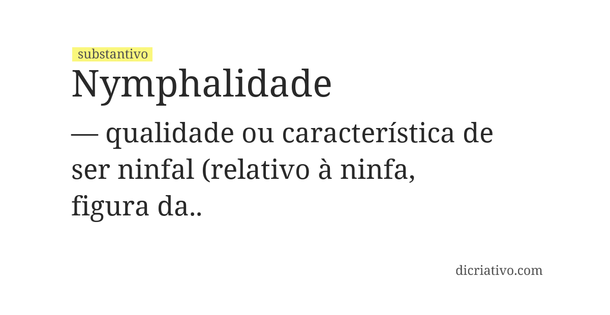 Significado de nymphalidade