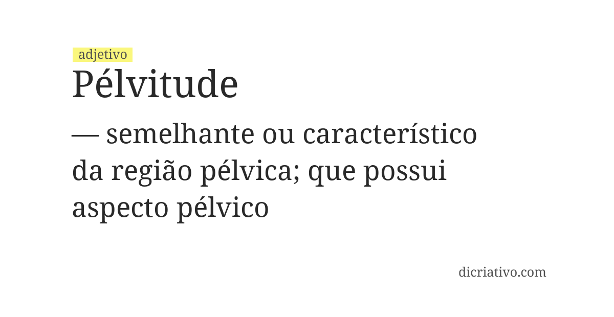 Significado de pélvitude