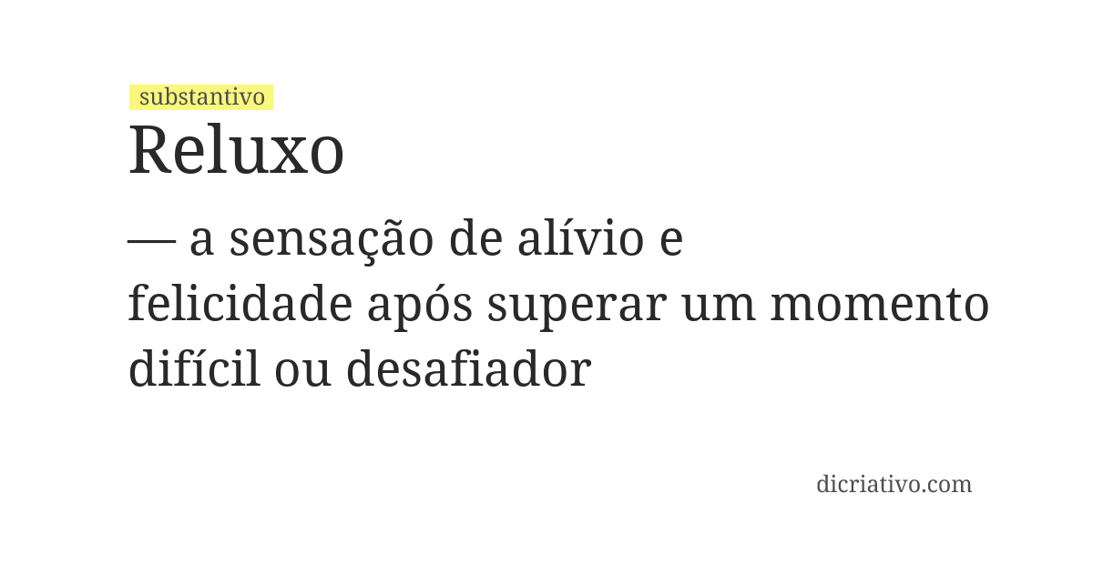 Significado de reluxo